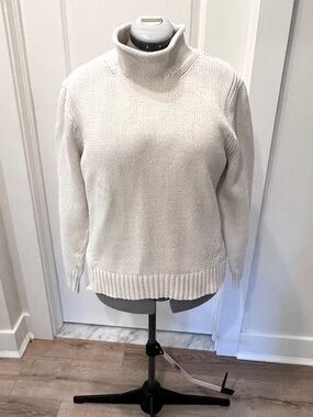 J. Crew Cotton Cream/Ivory Turtleneck Sweater XL